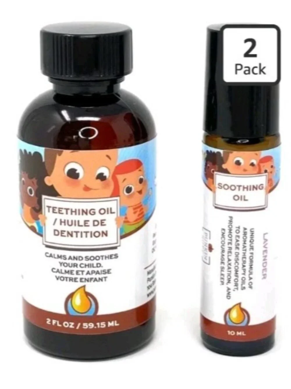 Baby Teething Oil (2 Oz) and Lavender Soothing Oil (10 ml) Bundle for Sore Gums